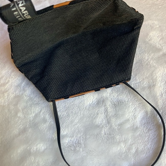 Brown glossy faux leather face mask. - Picture 4 of 4